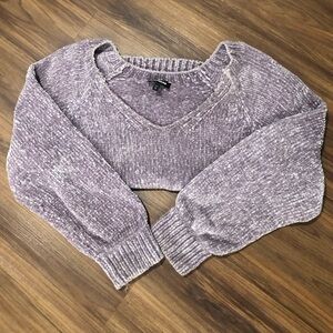 Express Lavender Lilac V-Neck Slouchy Sweater
